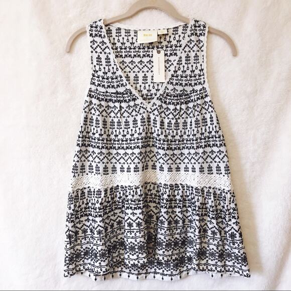 Anthropologie Tops - Anthropologie Ivory Cammie Embroidered Peplum Top